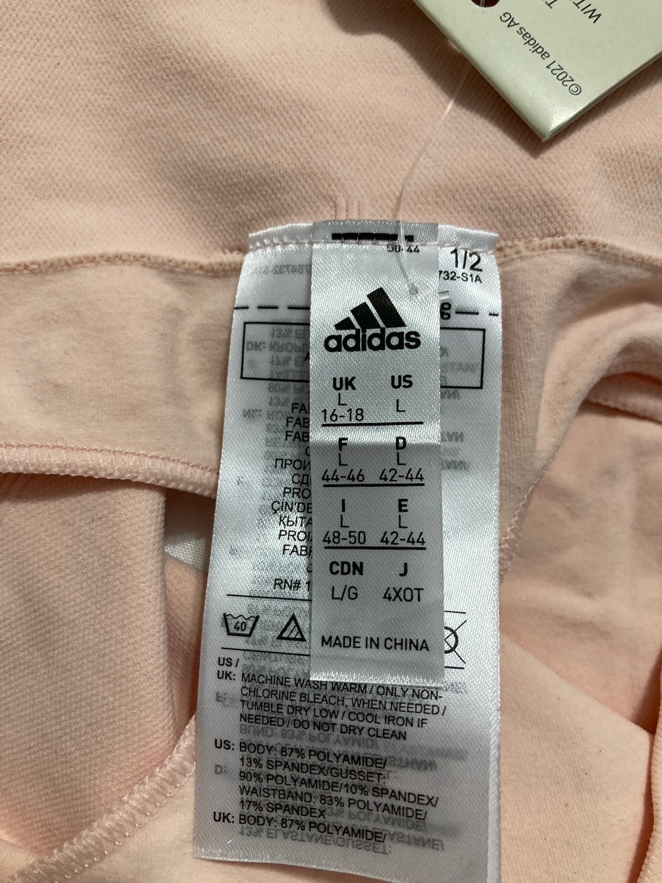 ADIDAS Micro-Stretch Seamless Thong Panties PEACH WHIP L