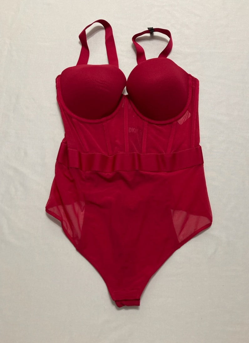 DKNY Sheers Strapless Bodysuit RED 34C