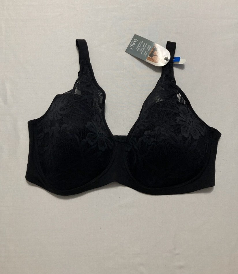 BALI T-Shirt Bra Breathable Wireless Bra Full-Coverage Convertible Bra BLACK XL