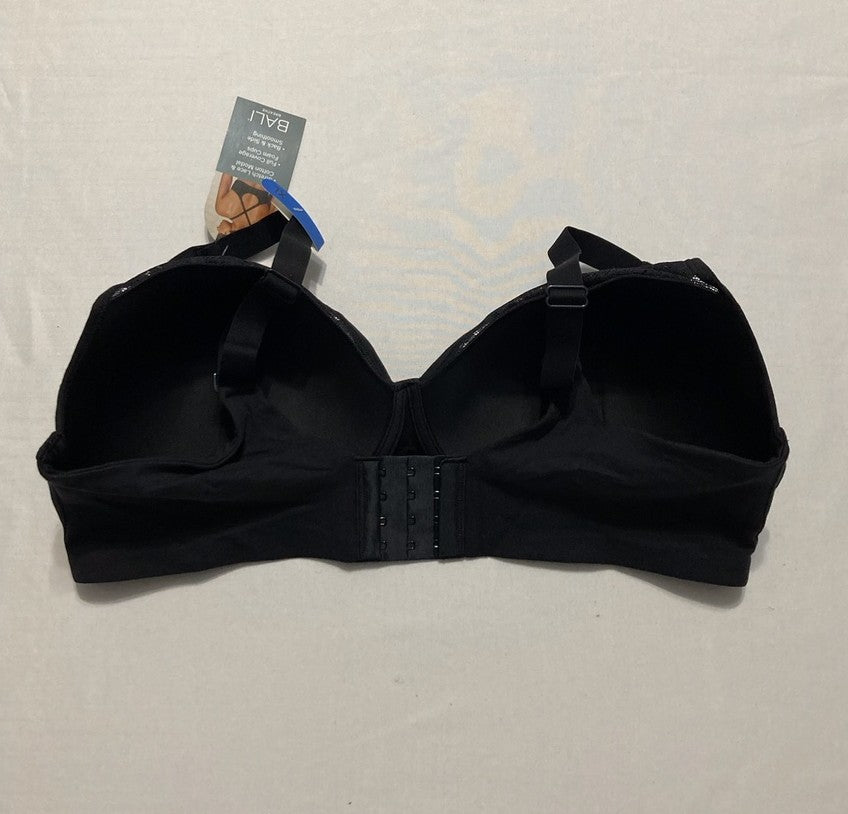 BALI T-Shirt Bra Breathable Wireless Bra Full-Coverage Convertible Bra BLACK XL