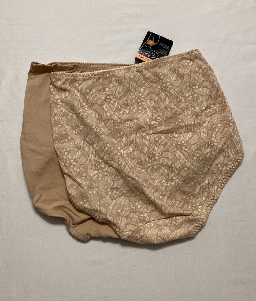 BALI Shapewear Brief Light Control Smoothing Tummy Control 2-Pack NUDE L
