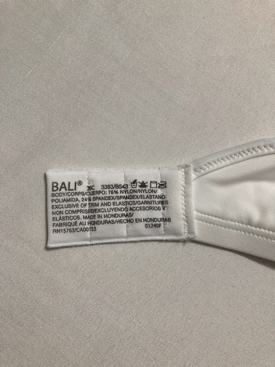 BALI Passion for Comfort Underwire Bra WHITE 36C