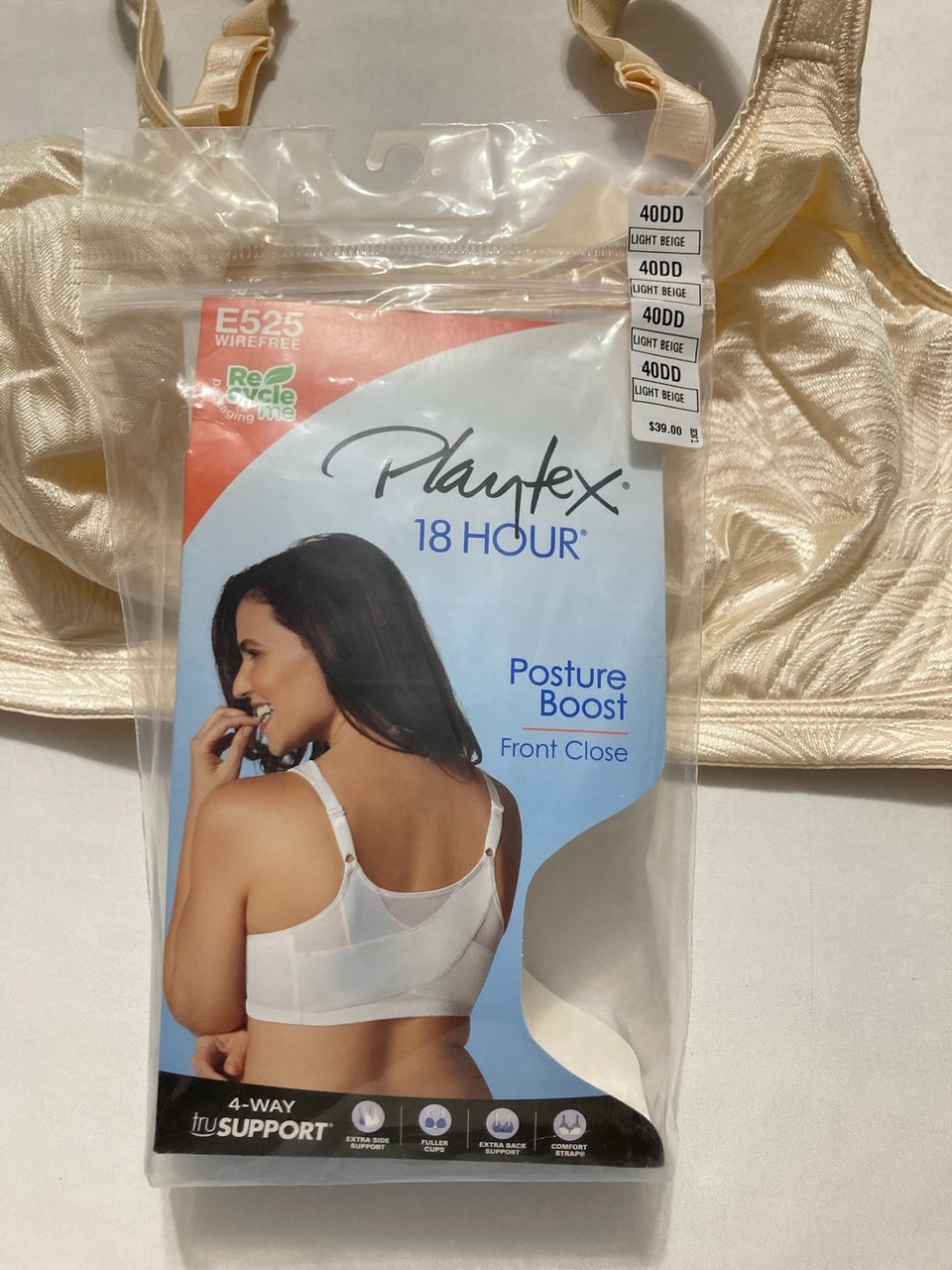 PLAYTEX Wireless Bra, 18 Hour Plus-Size Bras Available LIGHT BEIGE 40DD