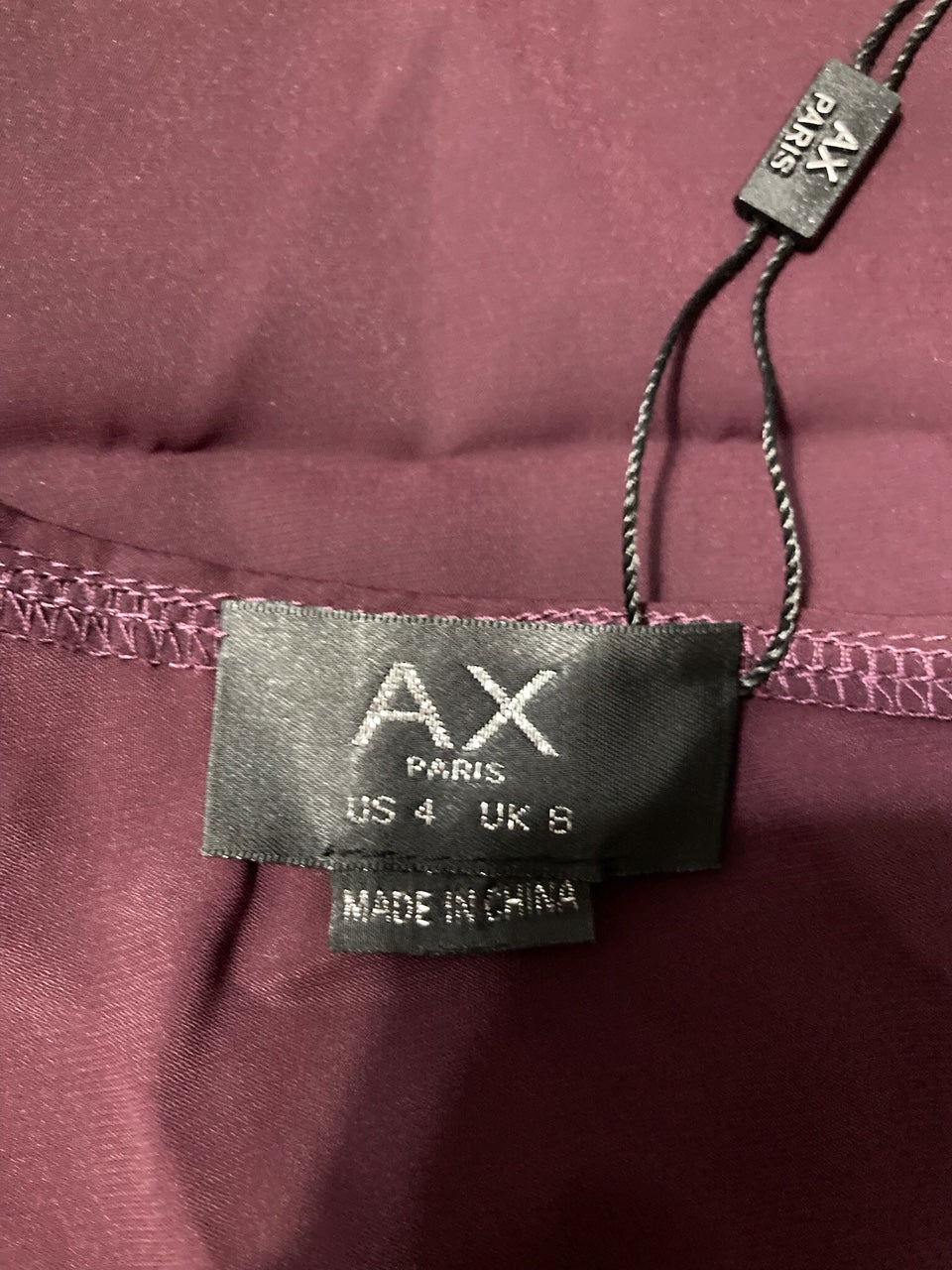 AX PARIS One Shoulder Dress with Side Ruched Tie Detail WINE 4