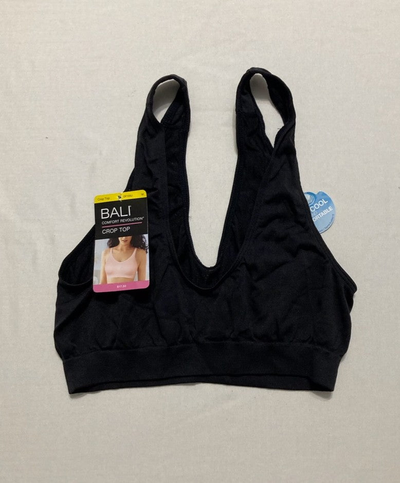 BALI Comfort Revolution Microfiber Crop Bra BLACK M