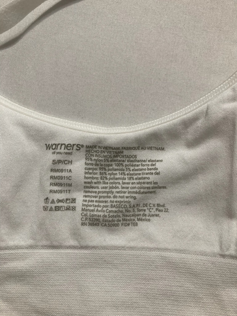 WARNER'S Seamless Stretch Wireless Lightly Lined Convertible Comfort Bra WHITE S