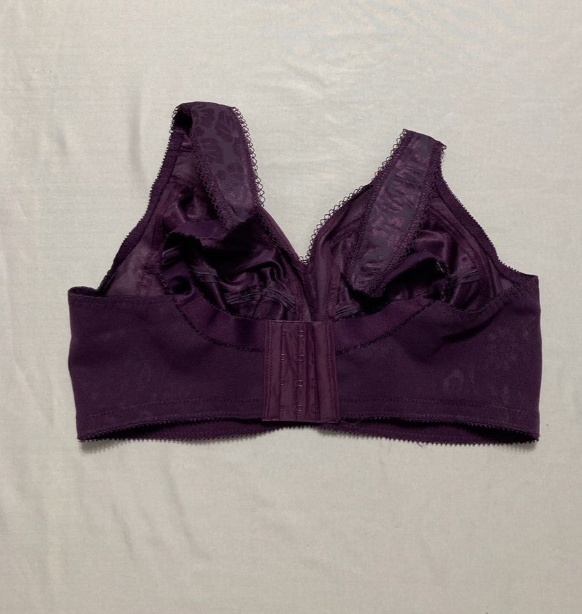 PLAYTEX Wireless Bra 18 Hour Plus-Size Bras Full Coverage PLUM MAJESTIC 36D