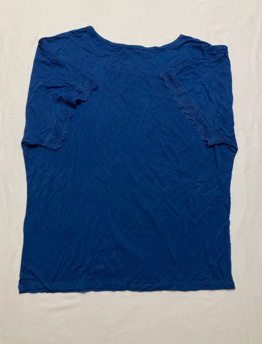 COLLECTION Shirt women short sleeve round neck NAVY M