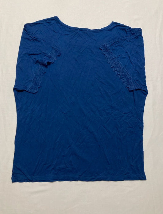 COLLECTION Shirt women short sleeve round neck NAVY M