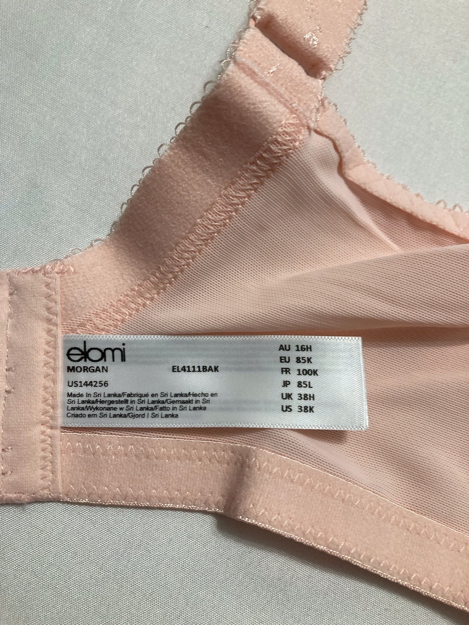 ELOMI Morgan Banded Comfort & Support. Three-Section Cup Side Frame PINK 38K