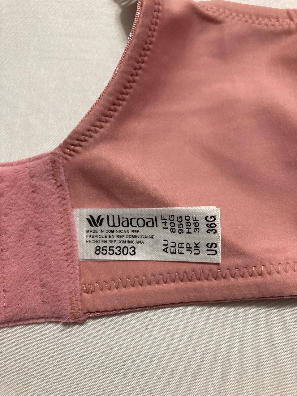 WACOAL Back Appeal Unlined Full Coverage Underwire Bra PINK 36G