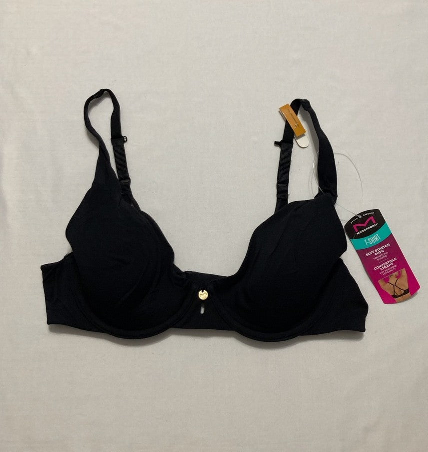MAIDENFORM Everyday Luxe Full Coverage Convertible Underwire Bra BLACK 36A