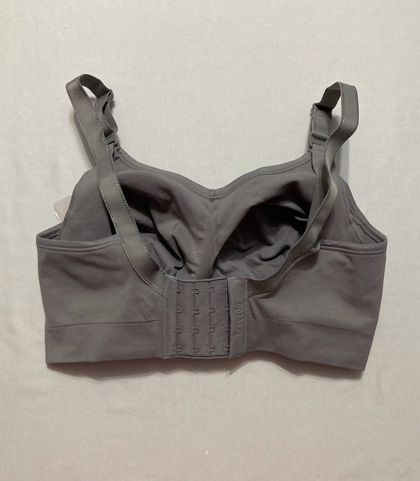 BRAVADO Body Silk Seamless Wireless Full Cup Maternity & Nursing Bra GRAY M