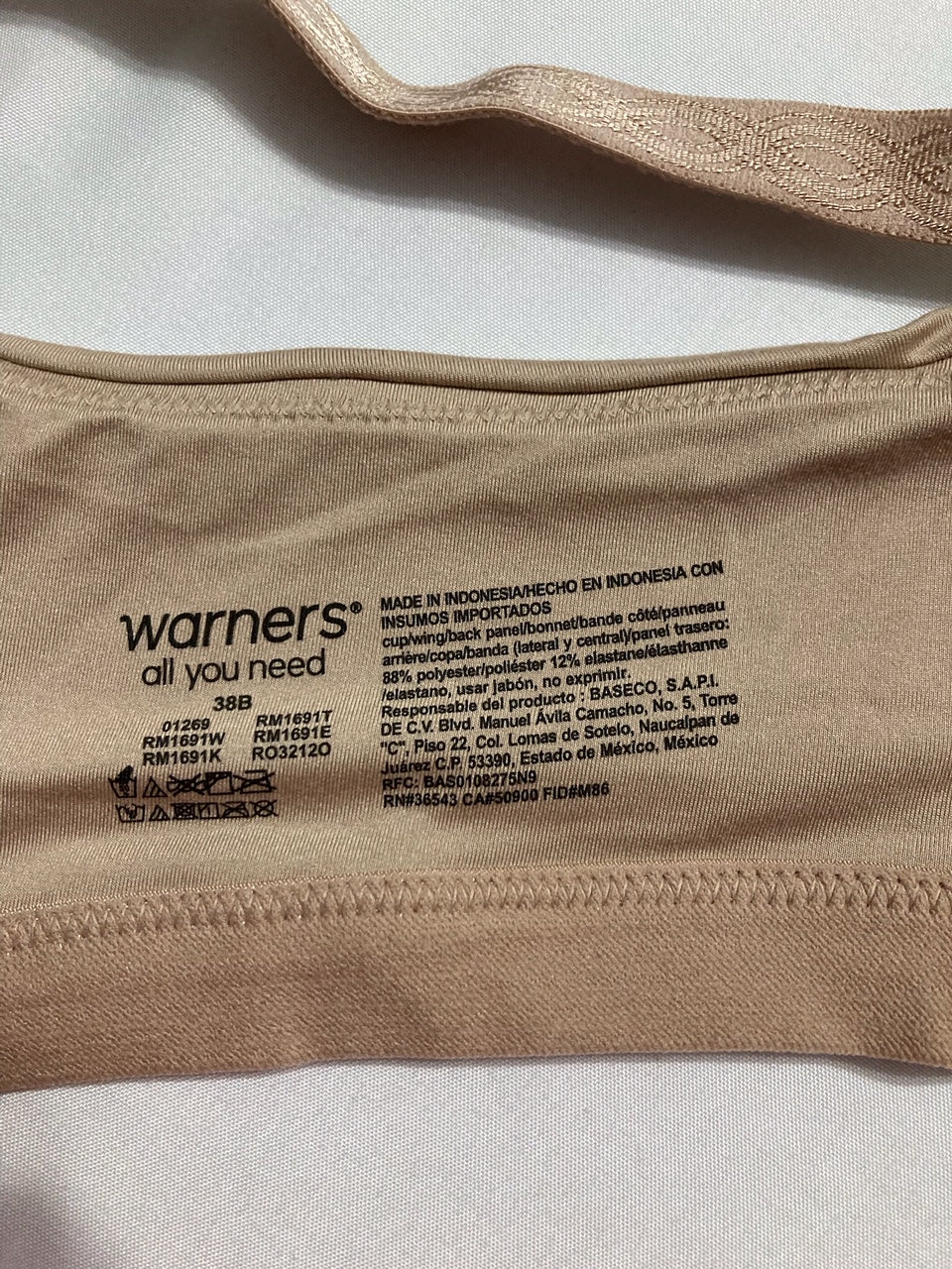 WARNER'S Cloud 9 Super Soft Wireless Lined Comfort Bra TOASTED ALMOND 38B