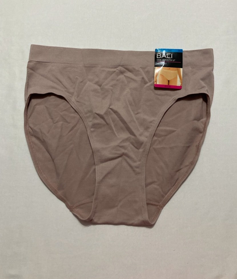 BALI One Smooth U All-Over Smoothing Hi Cut Brief Underwear NUDE 2XL