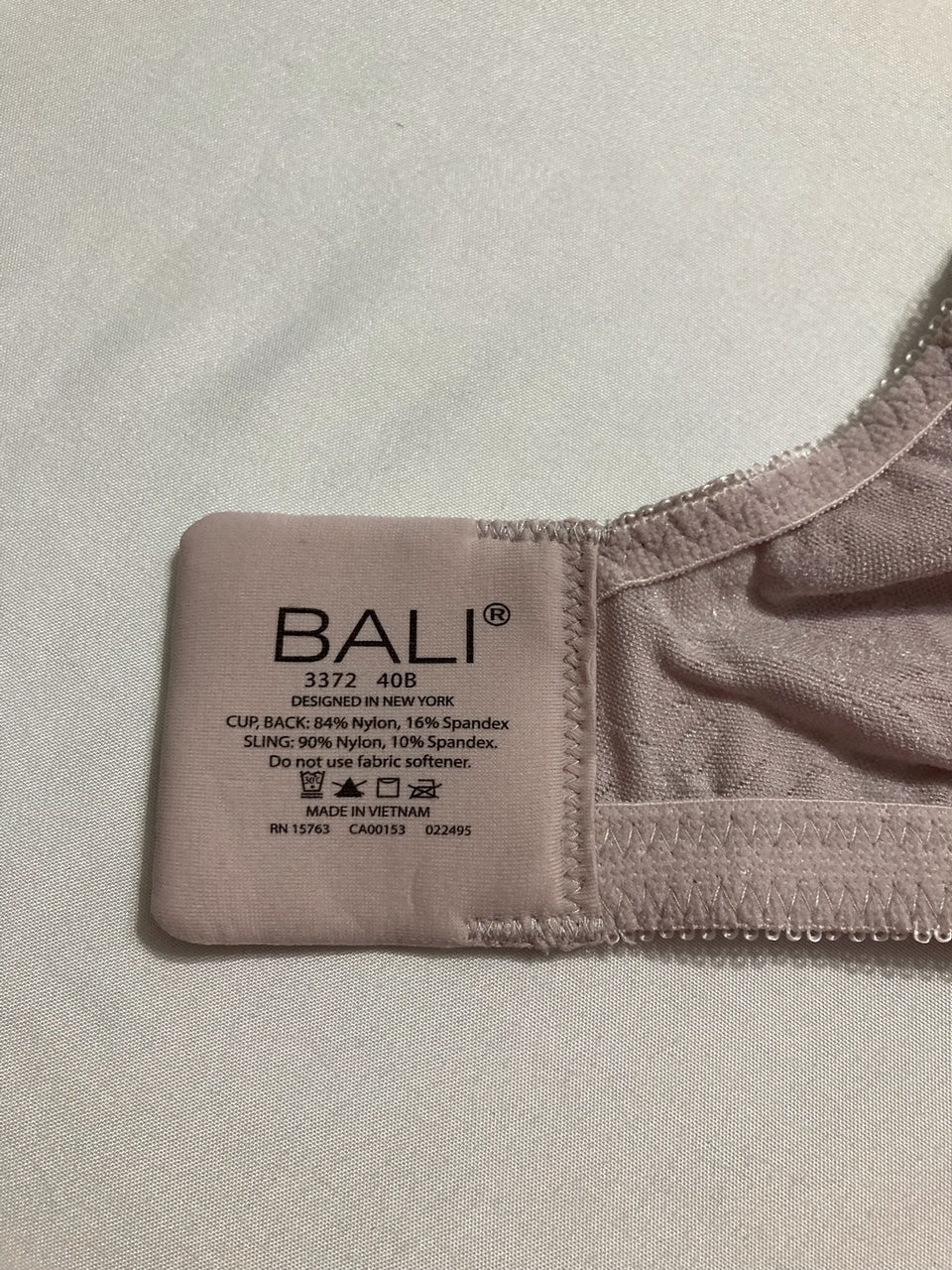 BALI Double Support Wireless Lace Bra with Stay-in-Place Straps GLOSS 40B