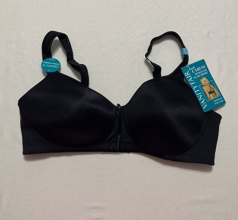 VANITY FAIR 2-Way Convertible Straps, Body Caress Full Coverage BLACK 38C