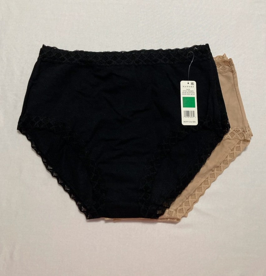 NATORI Bliss Full Brief 6-Pack BLACK/BROWN L