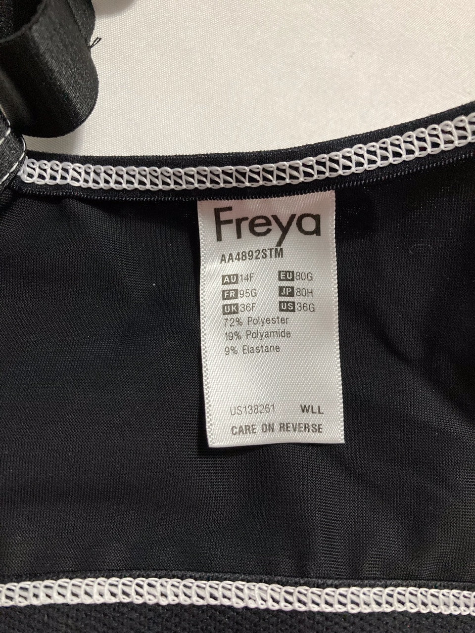 FREYA Sonic Underwire Sports Bra BLACK 36G