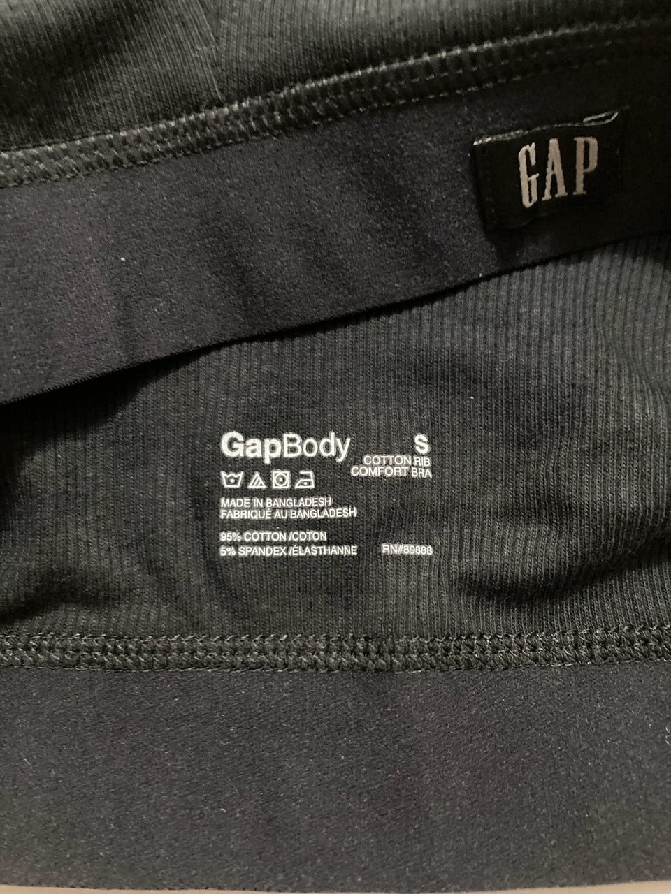GAPBODY Ribbed Logo Comfort Racerback Bra BLACK S