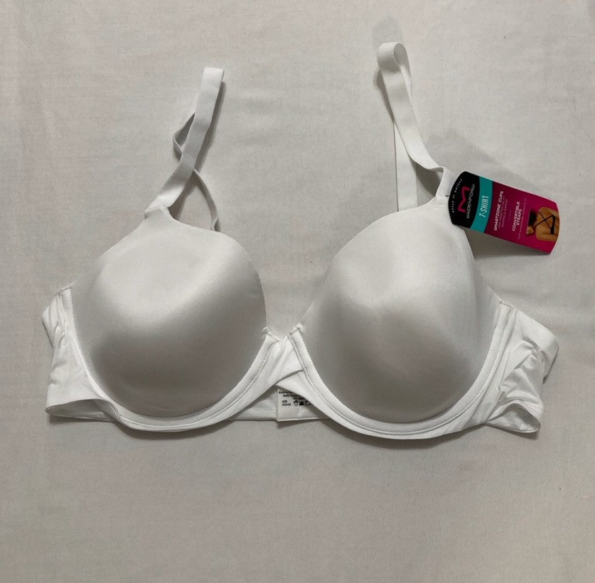 MAIDENFORM Underwire One Fab Fit Demi T-Shirt Convertible Bras WHITE 40B