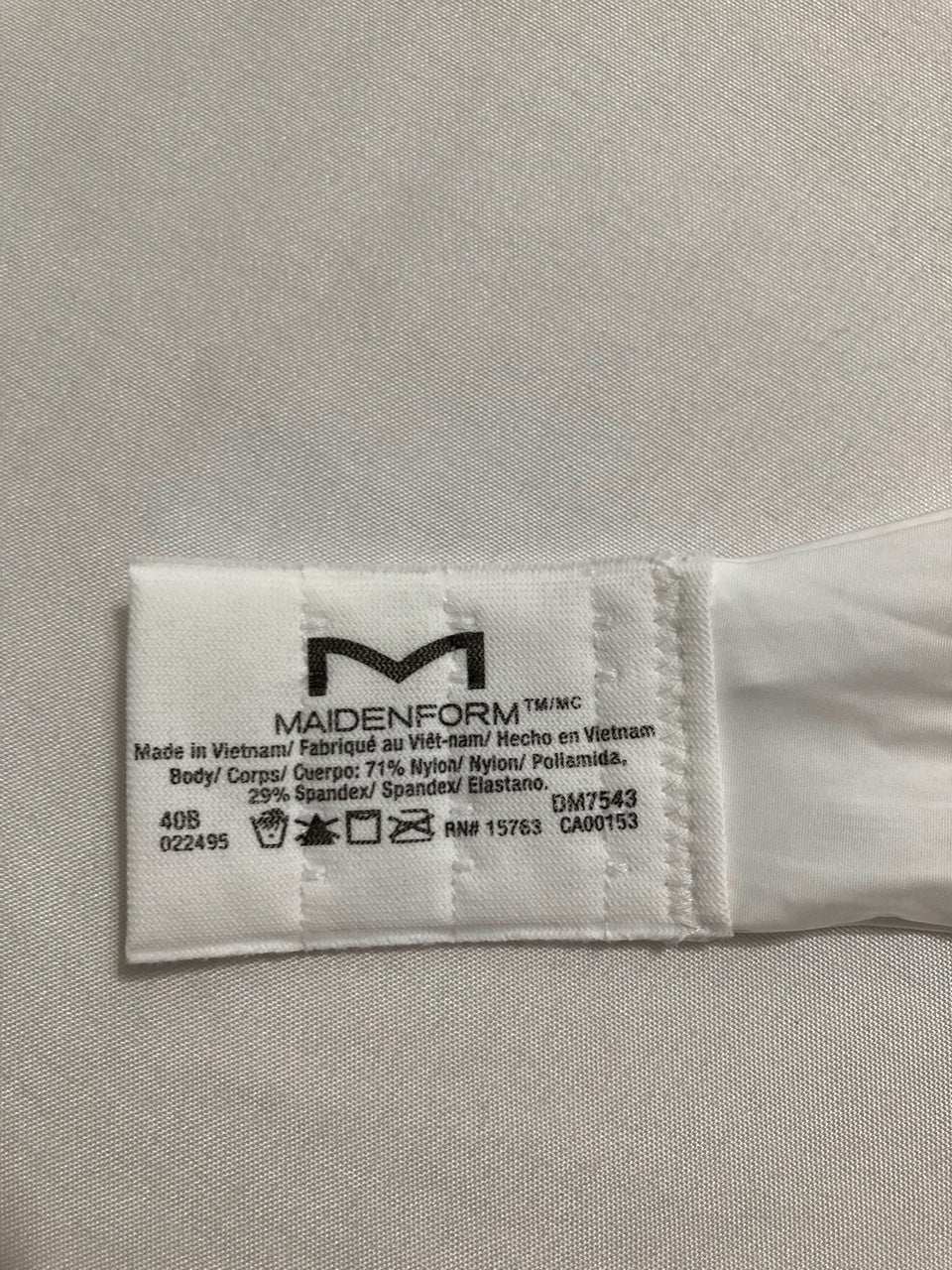 MAIDENFORM Underwire One Fab Fit Demi T-Shirt Convertible Bras WHITE 40B