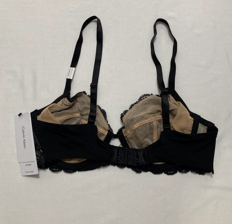CALVIN KLEIN Seductive Comfort Unlined Lace Bra BLACK 34B
