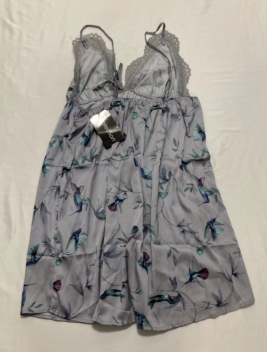 ICOLLECTION Ivy Satin Chemise PRINT S