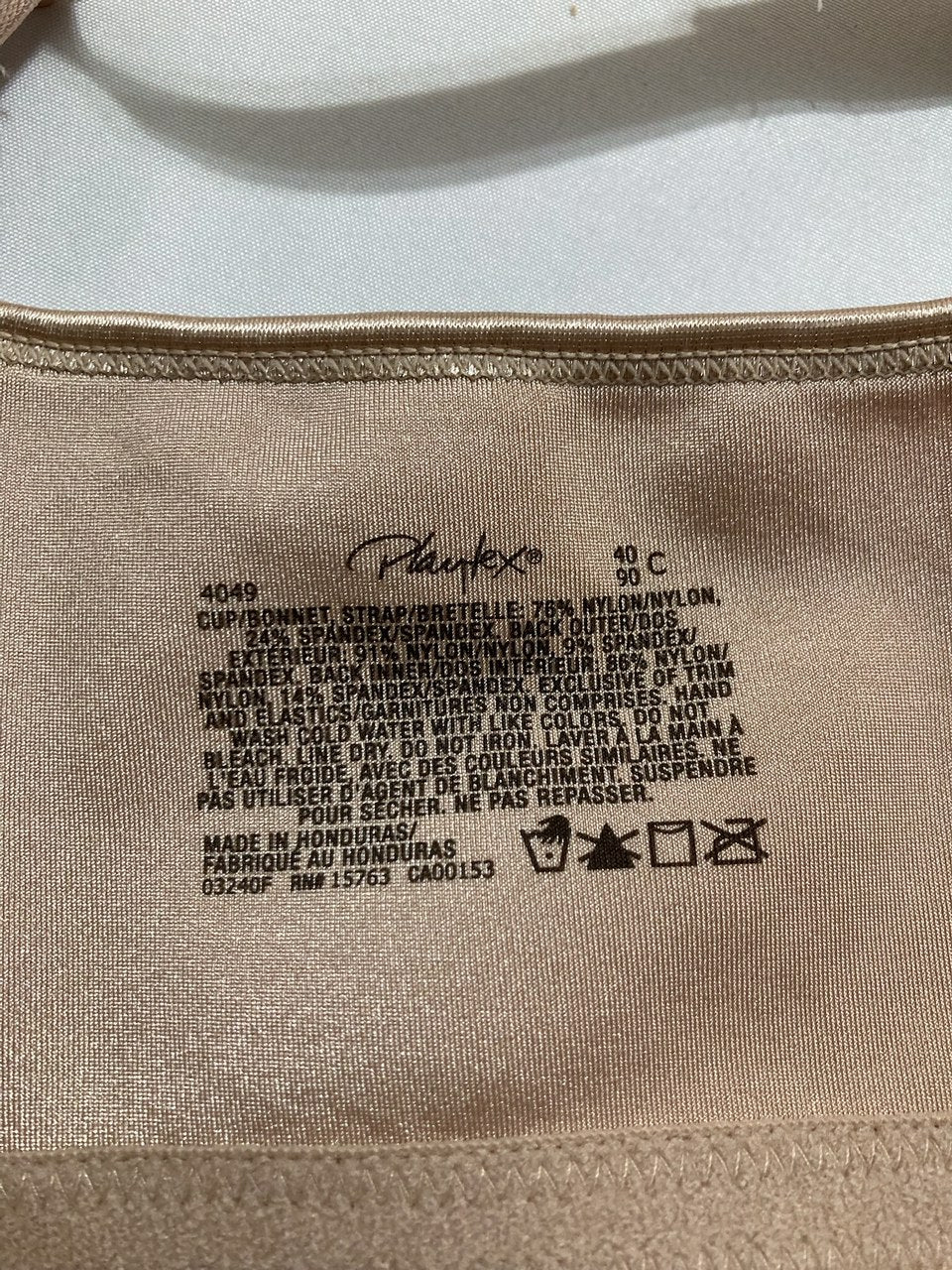 PLAYTEX 18 Hour Side & Back Smoothing Wireless Bra NUDE 40C