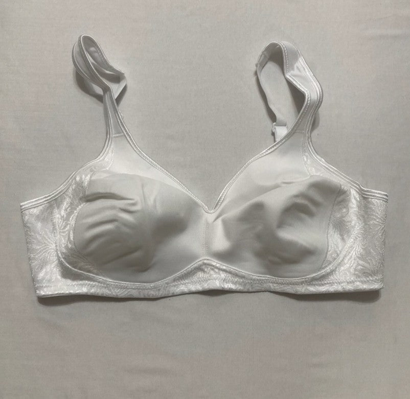 PLAYTEX 18 Hour Side & Back Smoothing Wireless Bra Cooling Wire-Free WHITE 38C
