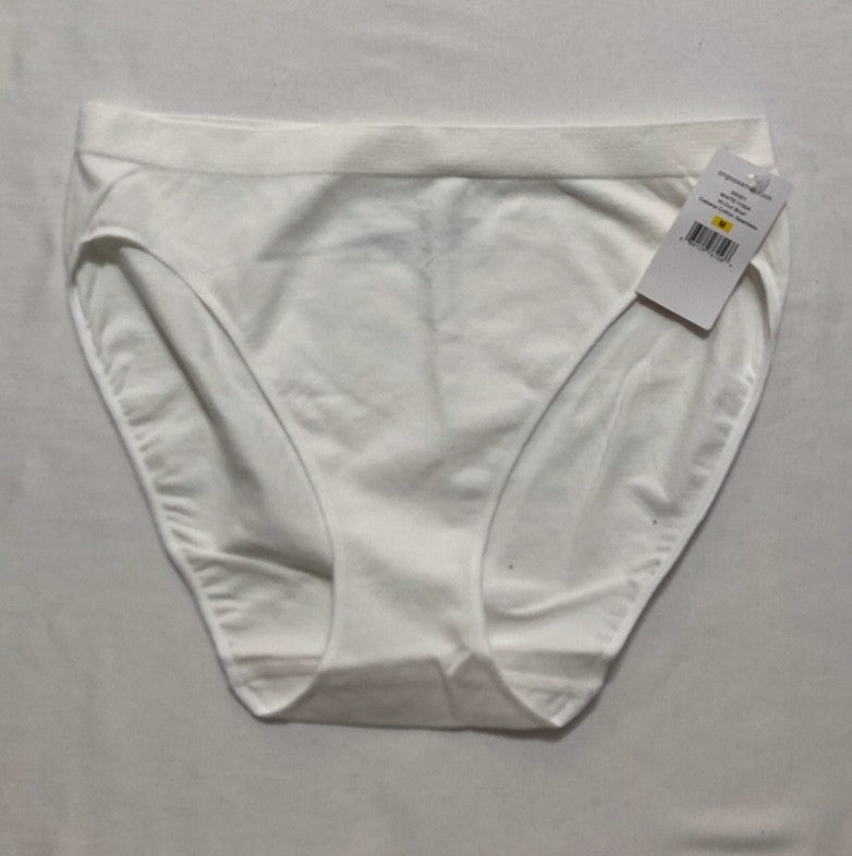 ONGOSSAMER Cabana Cotton Seamless Hi Cut Brief Underwear WHITE M