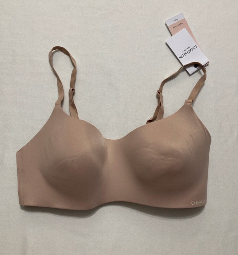 CALVIN KLEIN Liquid Touch Lightly Lined Scoop Neck Bra HONEY ALMOND 34C