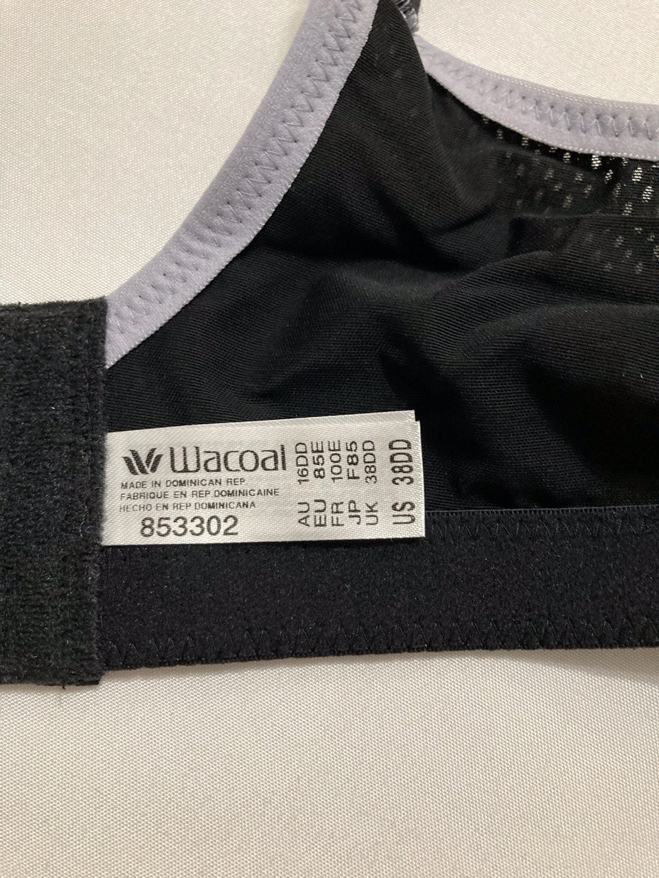 WACOAL Plus Size Sport Contour Underwire Bra BLACK 38DD