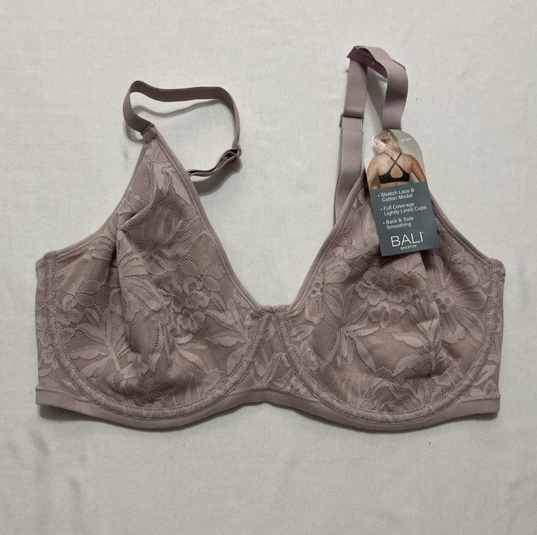 BALI Breathe Lace Underwire Bra Breathable 2-Ply Modal Bra BEIGE 38D