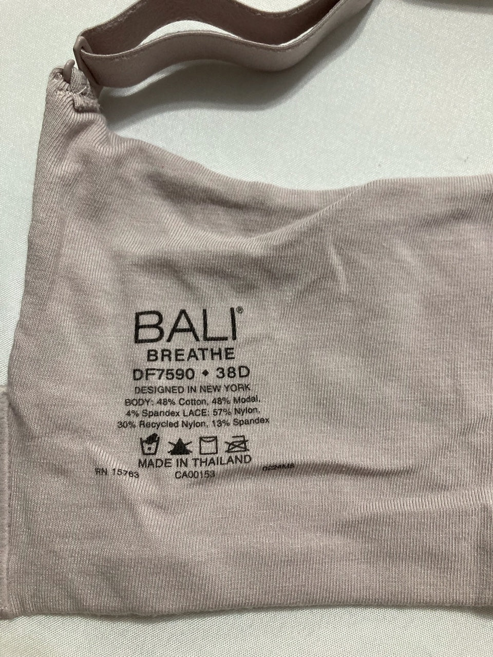 BALI Breathe Lace Underwire Bra Breathable 2-Ply Modal Bra BEIGE 38D