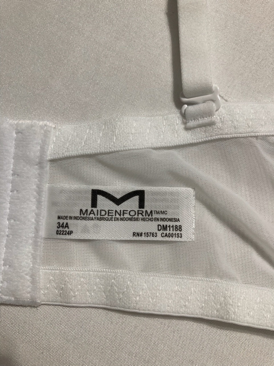 MAIDENFORM Pure Comfort Wireless Lace Longline Bralette WHITE 34A