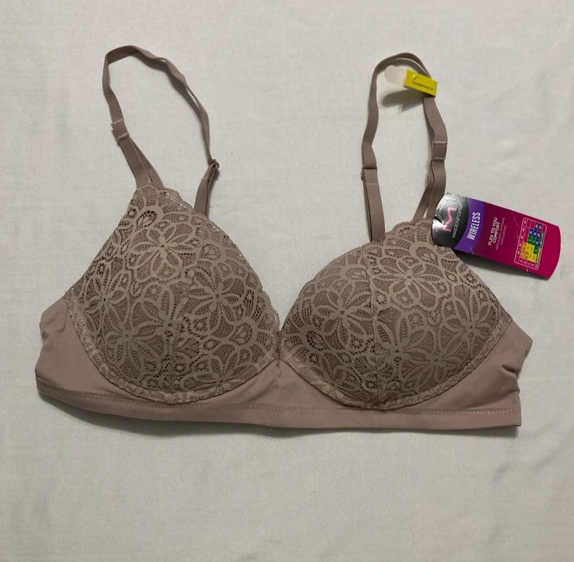 MAIDENFORM Soft Support Wireless Bralette Soft Convertible Bra NUDE M