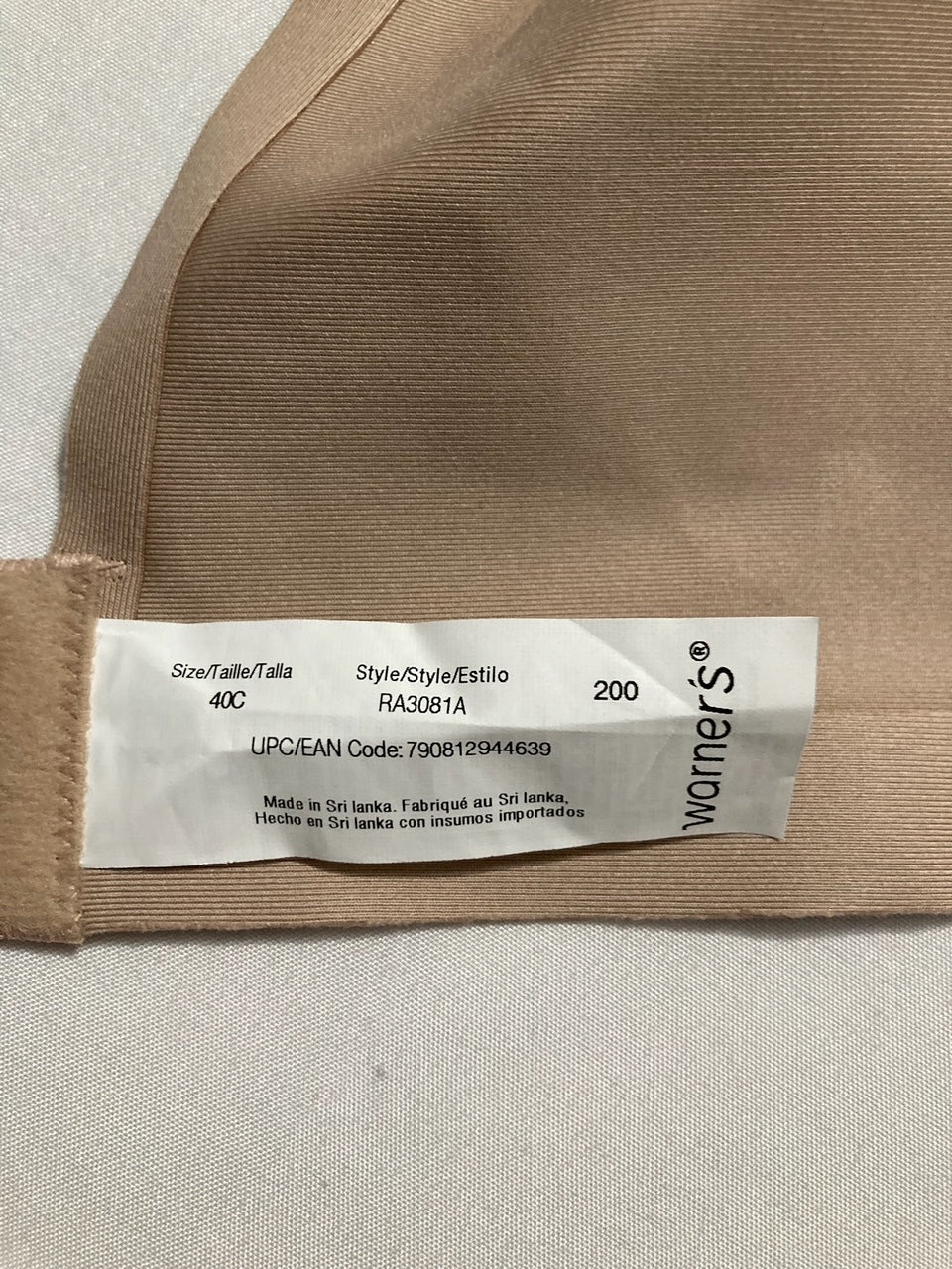 WARNER'S Comfort Underwire Lightly Lined T-Shirt Bra TOASTED ALMOND 40C
