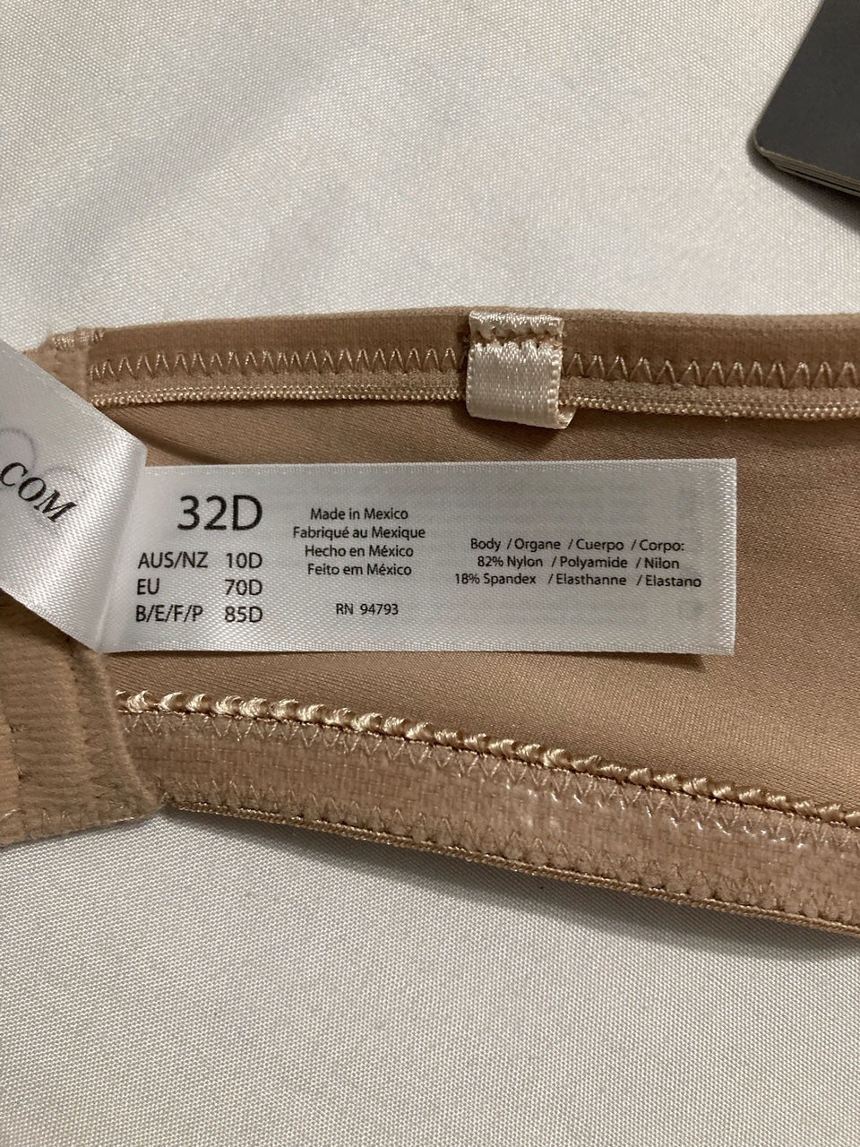 DOMINIQUE Hidden Underwire Convertible Strapless Bra NUDE 32D