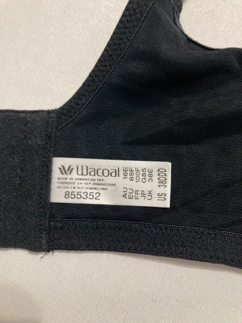 WACOAL High Standards Underwire Bra BLACK 38DDD