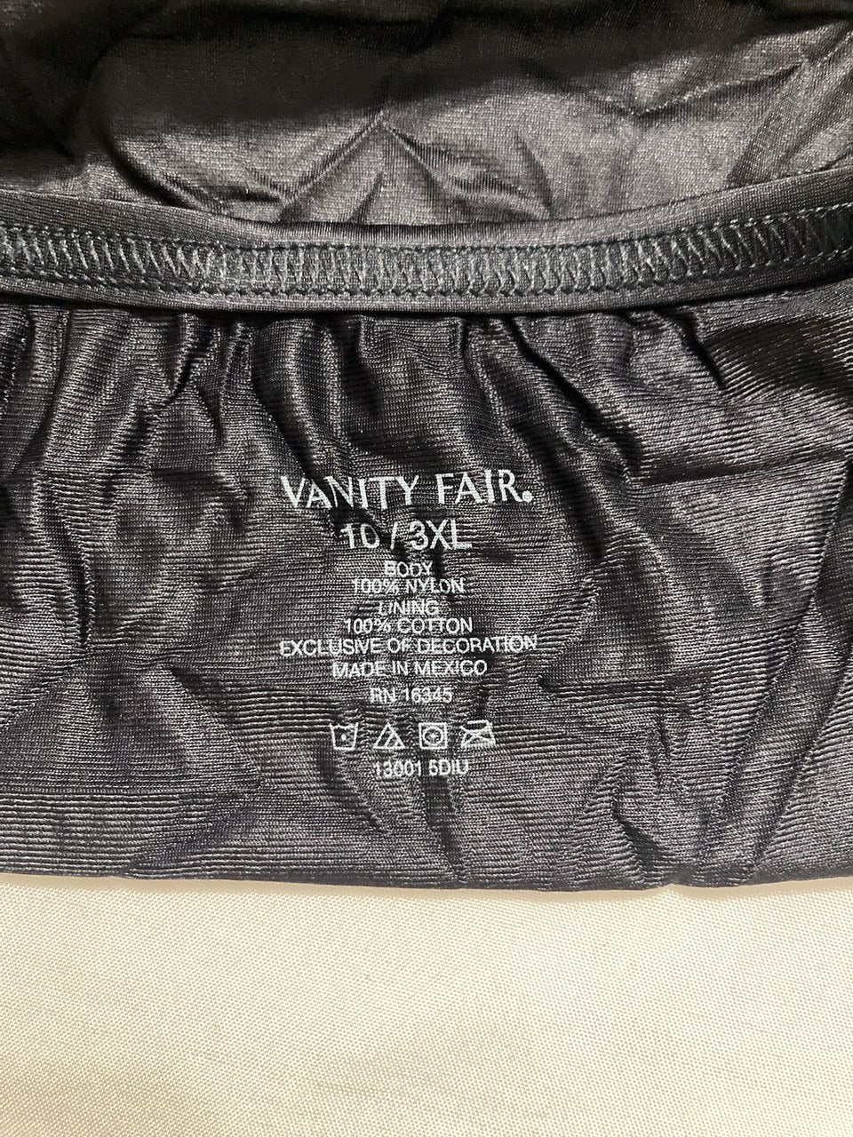 VANITY FAIR High Waisted Underwear, Full Coverage Ladies Panties BLACK 10