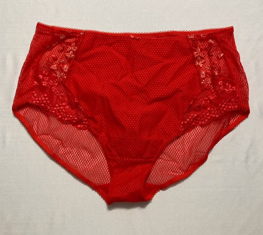 ELOMI Charley Embroidered Full Coverage Brief RED XL