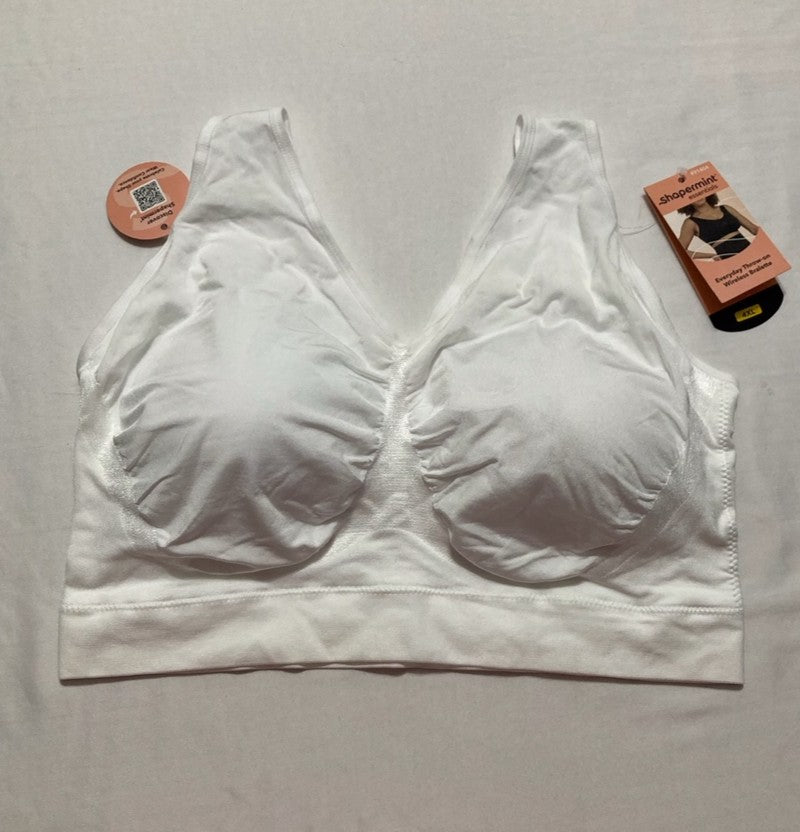 SHAPERMINT Everyday Throw-on Wireless Bralette WHITE 4XL