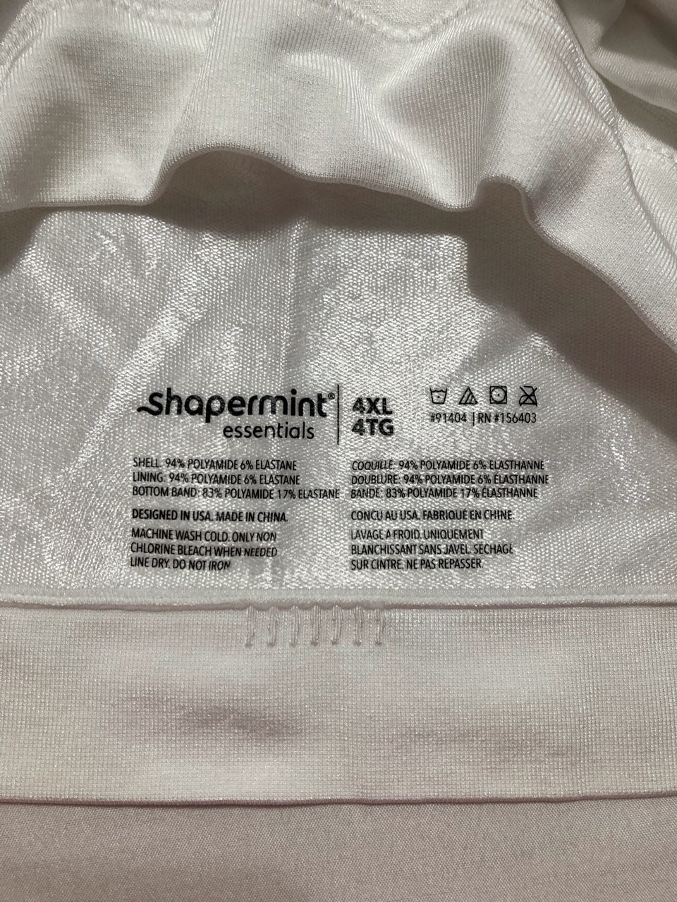 SHAPERMINT Everyday Throw-on Wireless Bralette WHITE 4XL