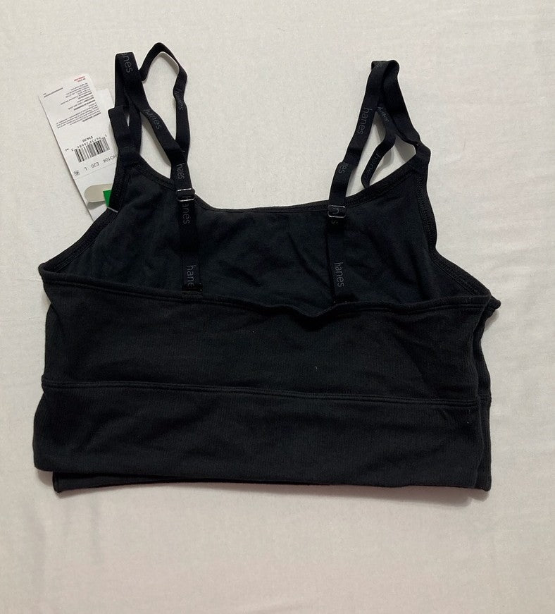 HANES Bralette Type Long Line Elastic Pack of 2 BLACK L