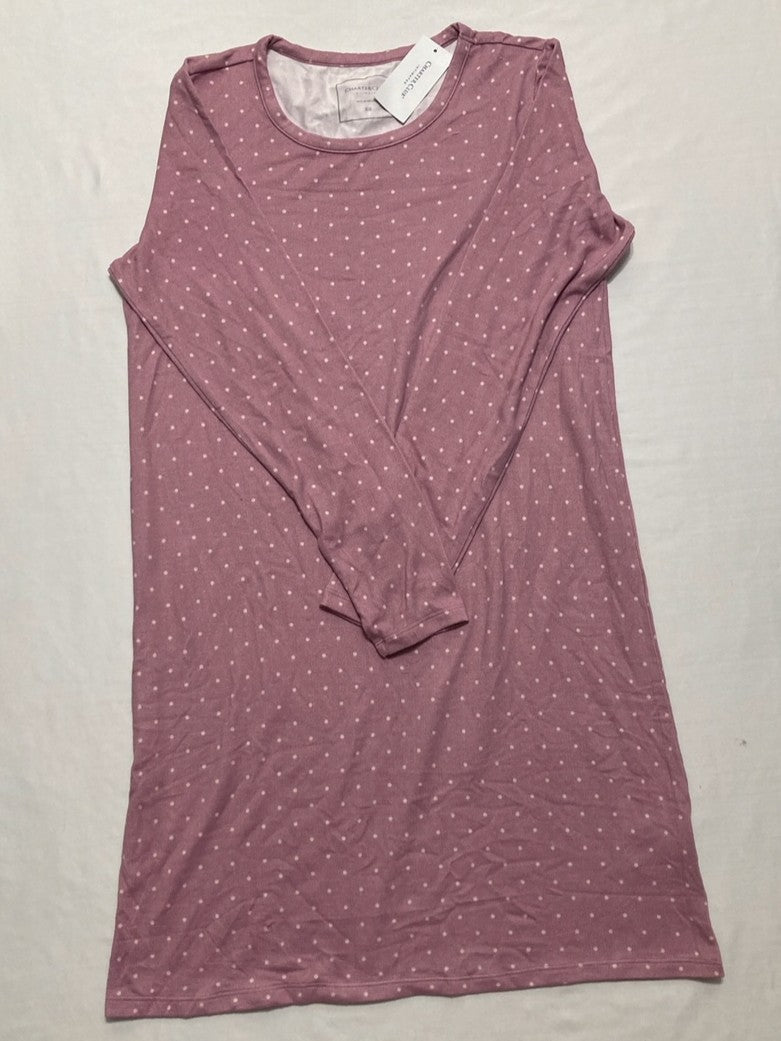 CHARTER CLUB Essentials Long Nightgown dress long sleeve ROSE XS