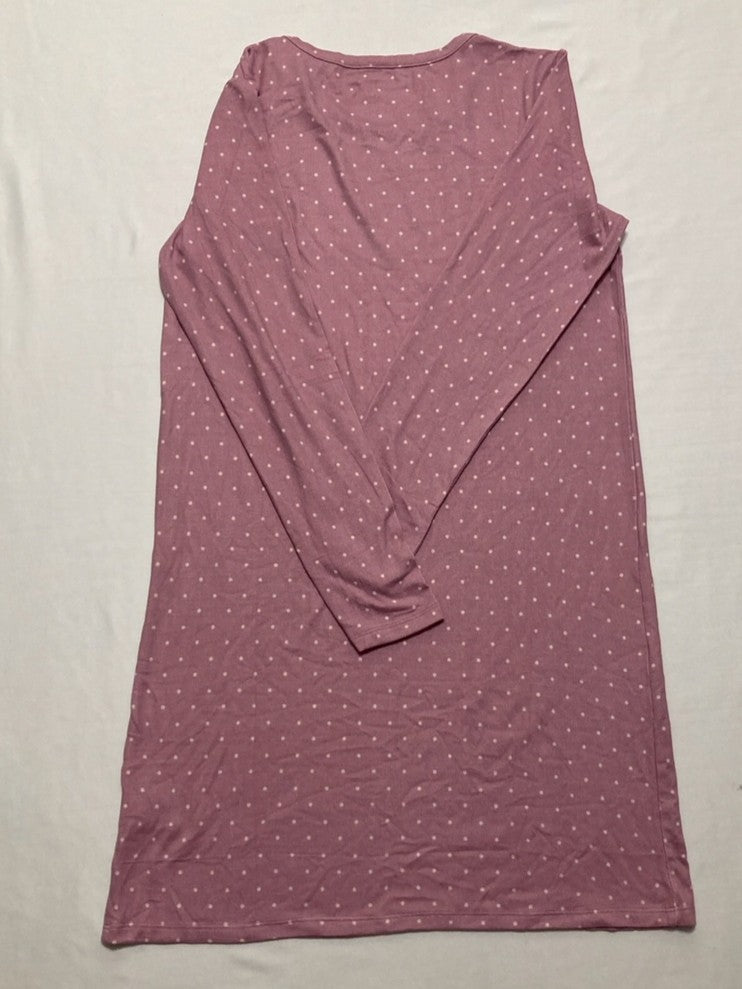 CHARTER CLUB Essentials Long Nightgown dress long sleeve ROSE XS