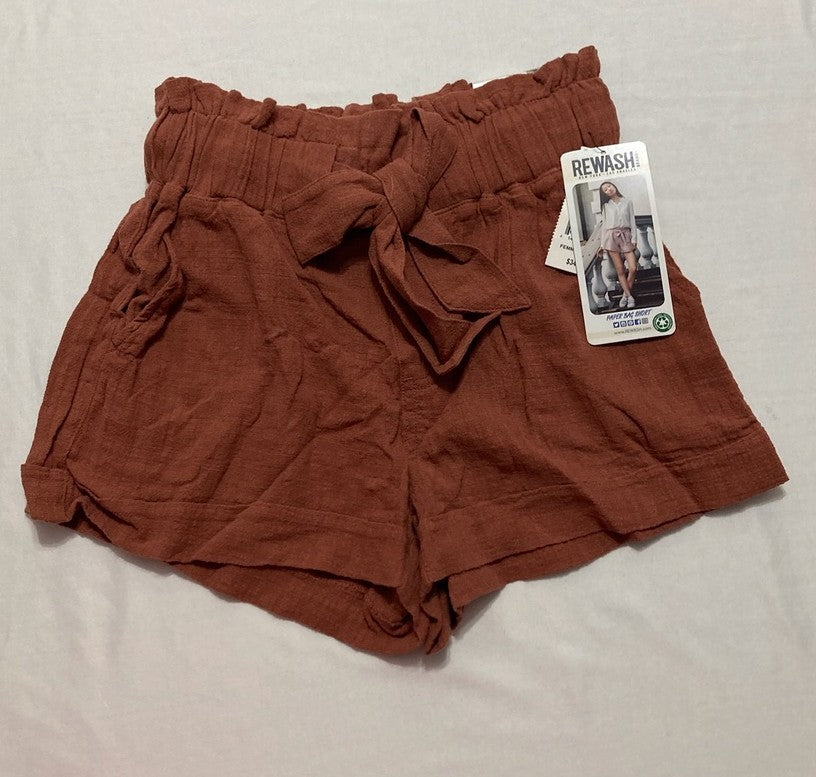REWASH American original Brown Tie Hem Lounge Shorts BROWN S