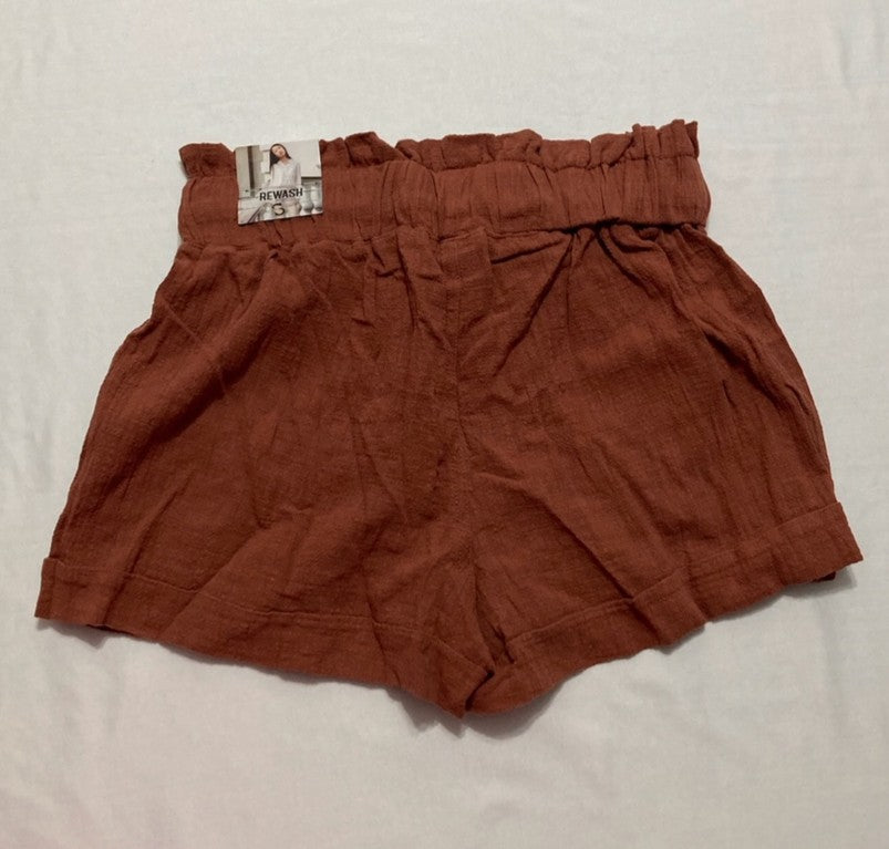 REWASH American original Brown Tie Hem Lounge Shorts BROWN S