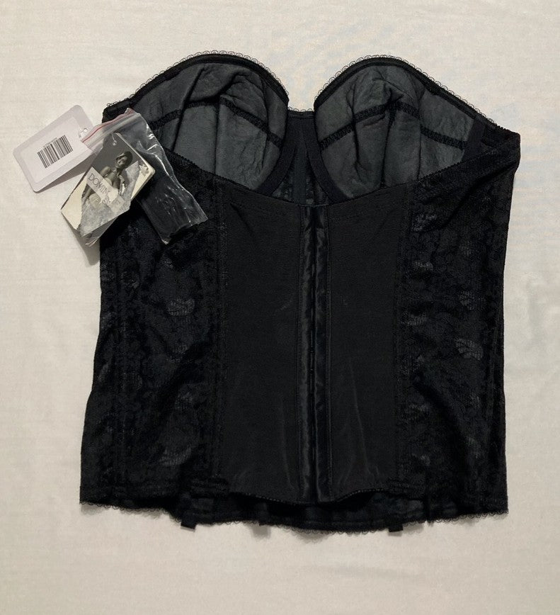 DOMINIQUE Lace Longline Corset Bustier Strapless Bra Seamless BLACK 36C